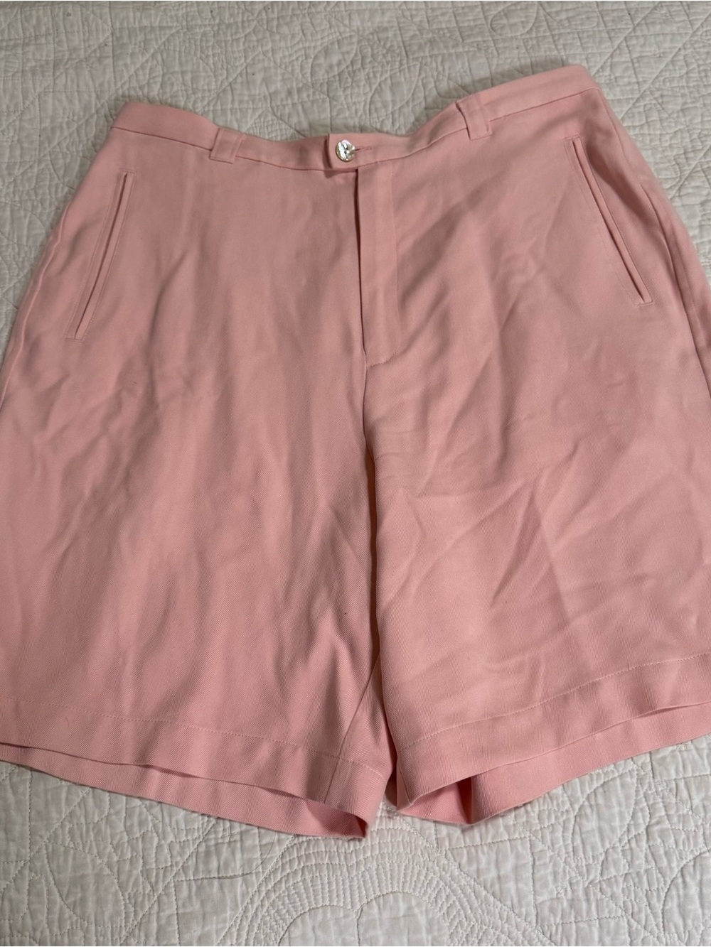 Tommy Bahama Soft Pink 100% Silk Tailored Bermuda Shorts